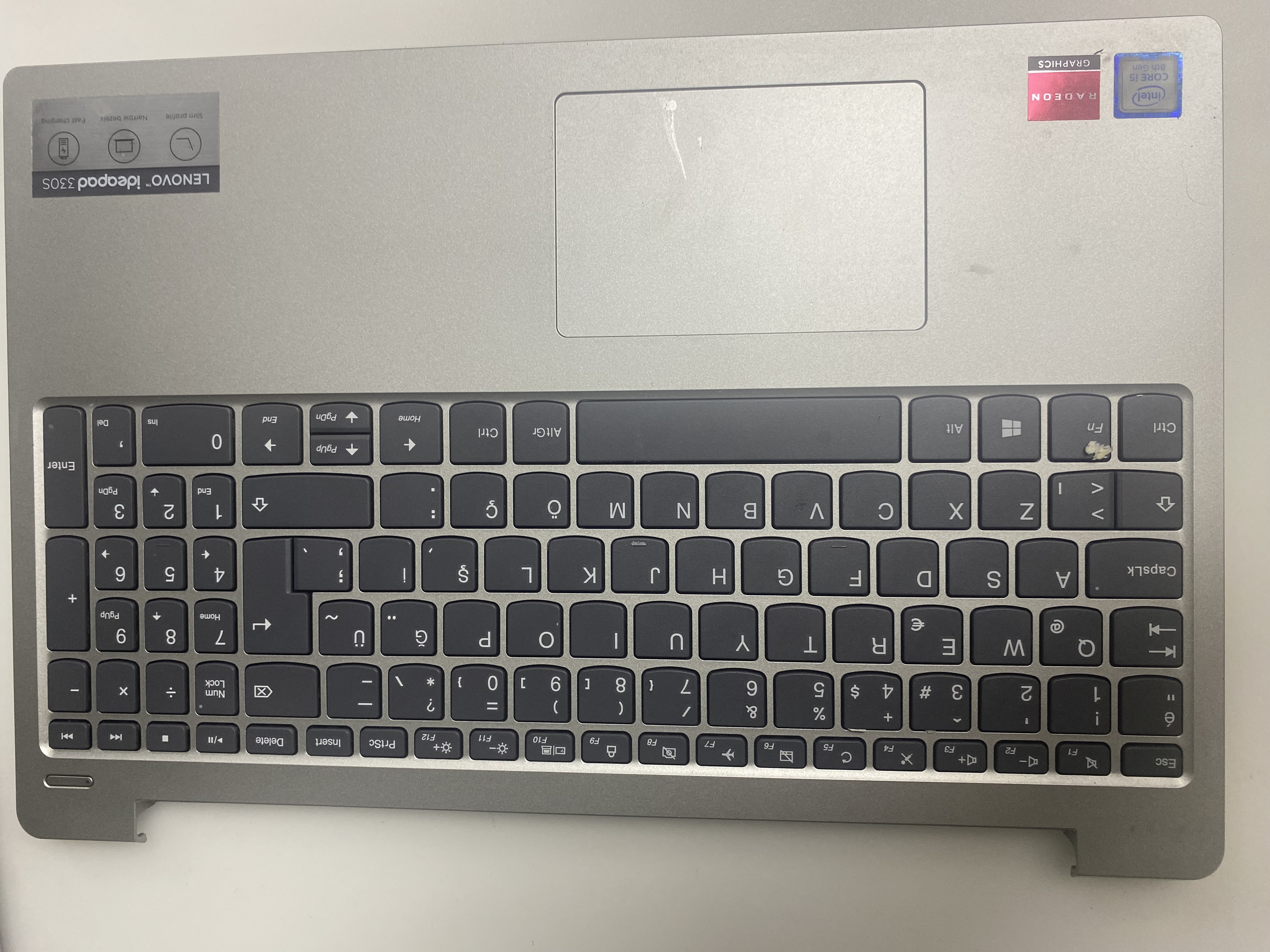 LENOVO İDEAPAD İDEAPAD 330S-15IKB ORJİNAL ÇIKMA ÜST KASA KLAVYE DAHİL İDEAPAD 330S-15IKB ÜST KASA KLAVYE